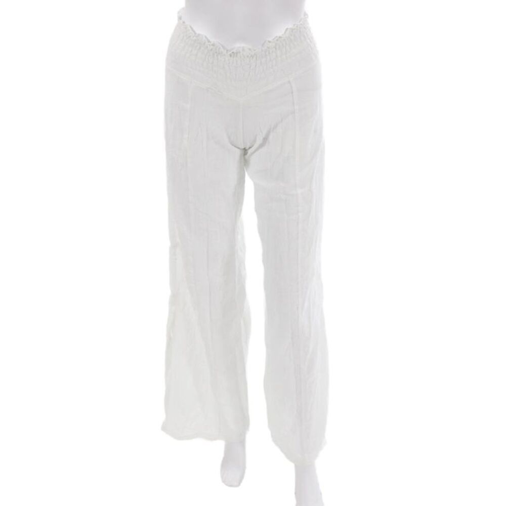 Debbie Katz Womens White Cotton Blend Beach Pants Size S